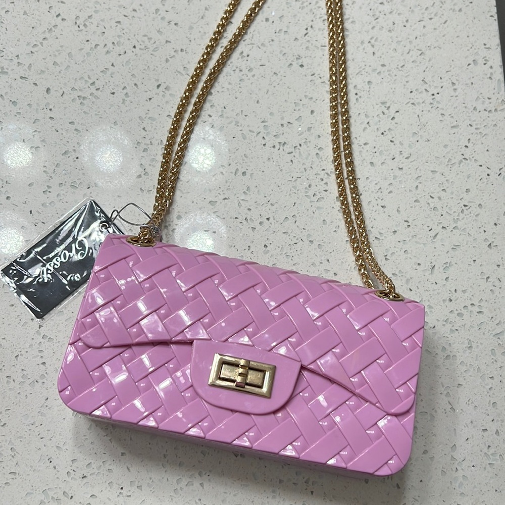 Basketwoven Vinyl Crossbody Bag